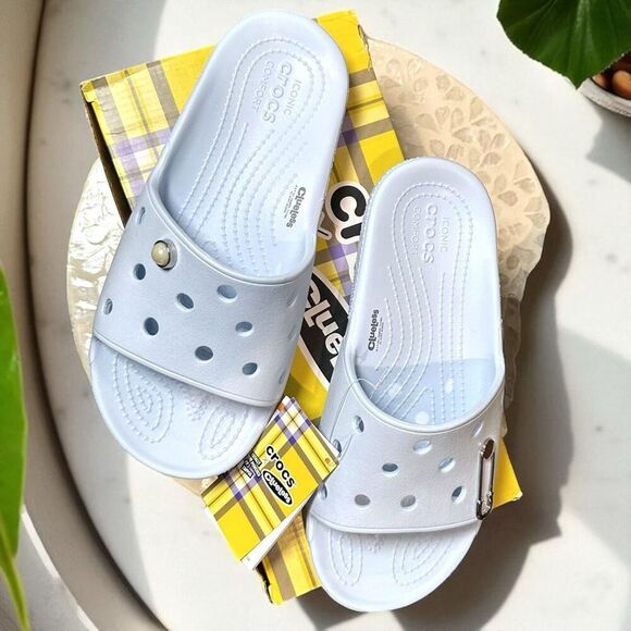 New Crocs x Clueless "The Tai" Slide – Mineral Blue – Women’s 10 / Men’s 8 – Box - Picture 5 of 11